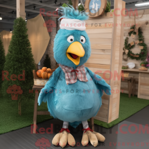 Cyan Truthahn Maskottchen...