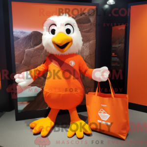 Orange Eagle mascot costume...