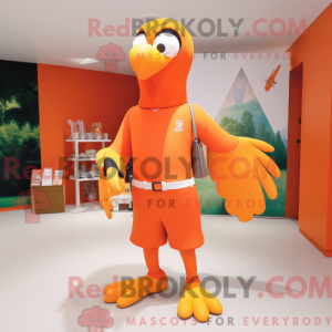 Orange Eagle mascot costume...