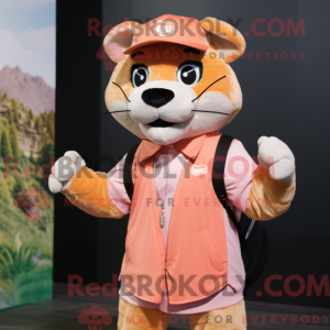 Peach Puma mascot costume...