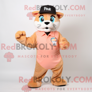 Peach Puma mascot costume...