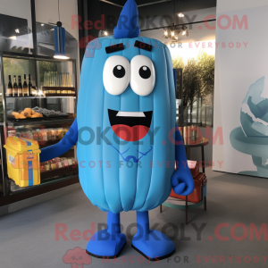 Blue French Fries mascot...