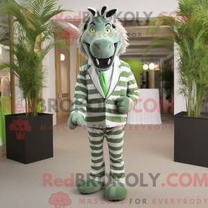 Groen zebra-mascottekostuum...