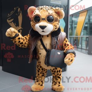 Gold Leopard mascot costume...