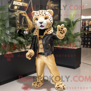 Gold Leopard mascot costume...