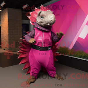 Magenta Armadillo maskot...