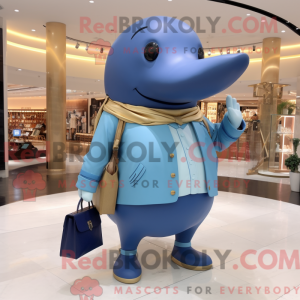 Gold Blue Whale maskot...