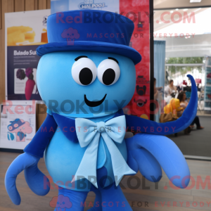 Blue Squid mascot costume...
