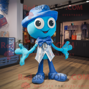Blue Squid mascot costume...