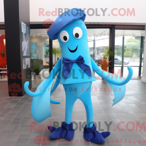 Blue Squid-maskotdraktfigur...