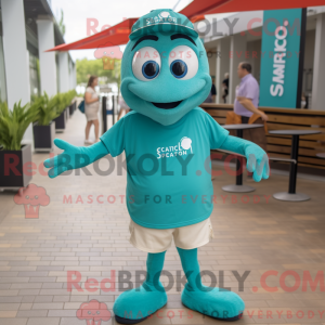 Teal Shrimp Scampi mascot...