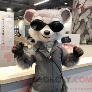 Gray Ferret mascot costume...