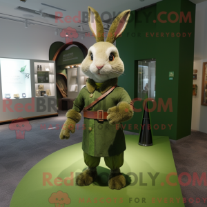 Olive Rabbit maskot kostume...