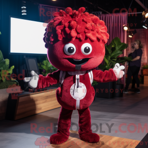 Maroon Raspberry mascot...