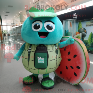 Teal Watermelon Maskottchen...