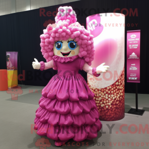 Magenta Pop Corn mascot...