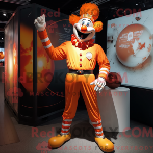 Orange Clown mascot costume...
