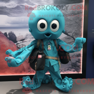 Turquoise Octopus mascot...