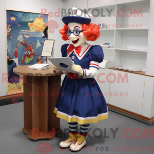 Navy Clown mascot costume...