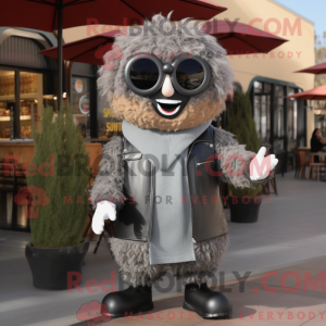 Gray Falafel mascot costume...