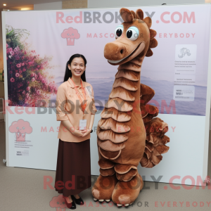 Brun Sea Horse maskot...