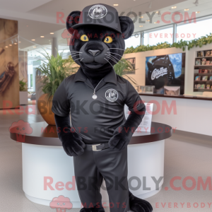 Black Jaguar mascot costume...