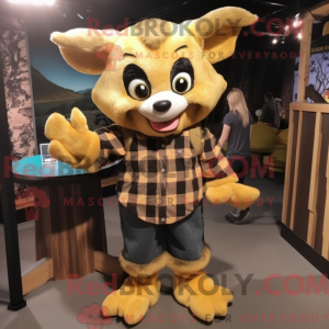 Gold Bat maskot kostume...
