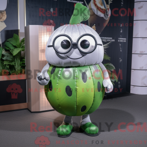 Silver Melon mascot costume...