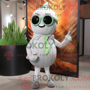 Silver Melon mascot costume...