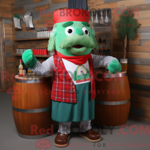 Röd grön öl maskot kostyme...