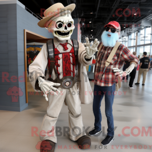 Beige Undead maskot kostume...