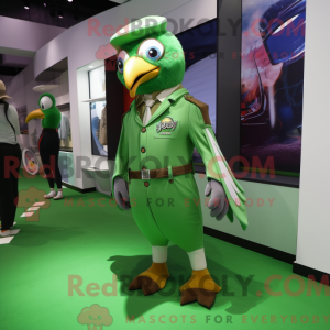 Green Falcon mascot costume...