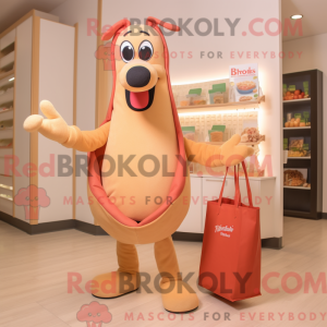 Peach Hot Dog maskot...