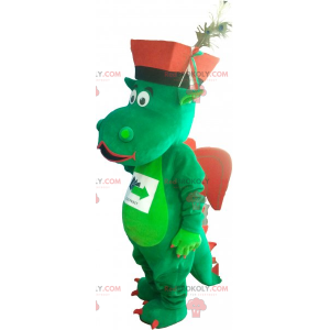 Dinosaur maskot s kloboukem - Redbrokoly.com