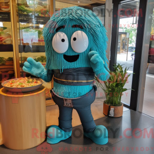 Teal Ramen mascot costume...