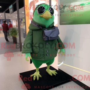 Green Quail mascot costume...