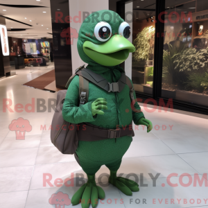 Green Quail mascot costume...