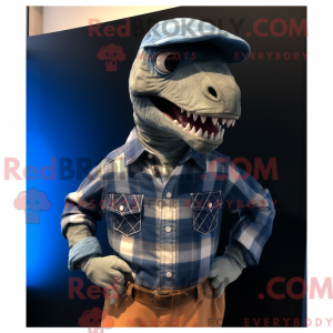 Blå Velociraptor maskot...