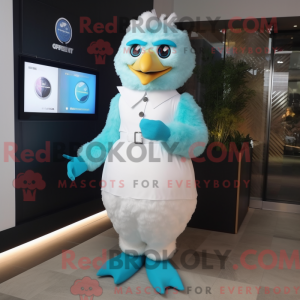Cyan Fried Chicken mascot...