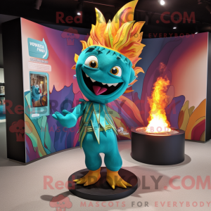 Turquoise Fire Eater mascot...