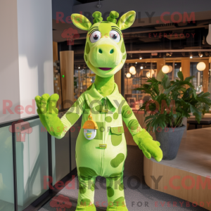 Lime Green Giraffe mascot...