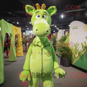 Lime Green Giraffe mascot...