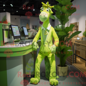 Lime Green Giraffe mascot...