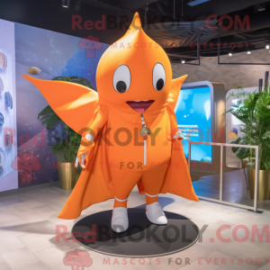 Orange Manta Ray mascot...