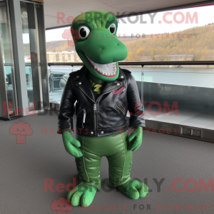 Mascotte de monstre vert du...