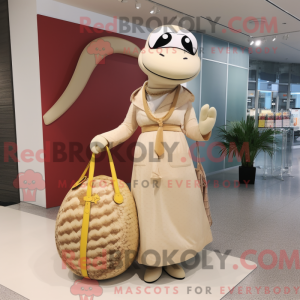 Cream Snake mascot costume...