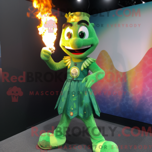 Green Fire Eater mascot...