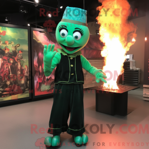 Green Fire Eater mascot...