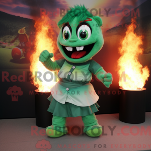 Green Fire Eater mascot...
