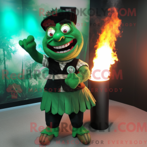 Green Fire Eater mascot...